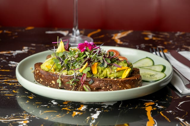 Tartine - Avocado with Farm-Fresh Cage-Free Egg & Burrata.